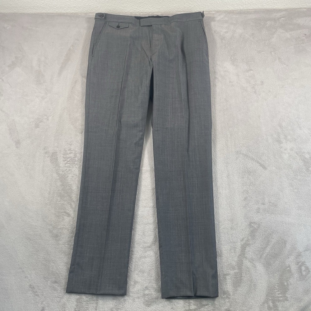 John Varvatos‎ Collection Trouser Pants Men US 36x33 IT 52 Grey Wool Side Tabs